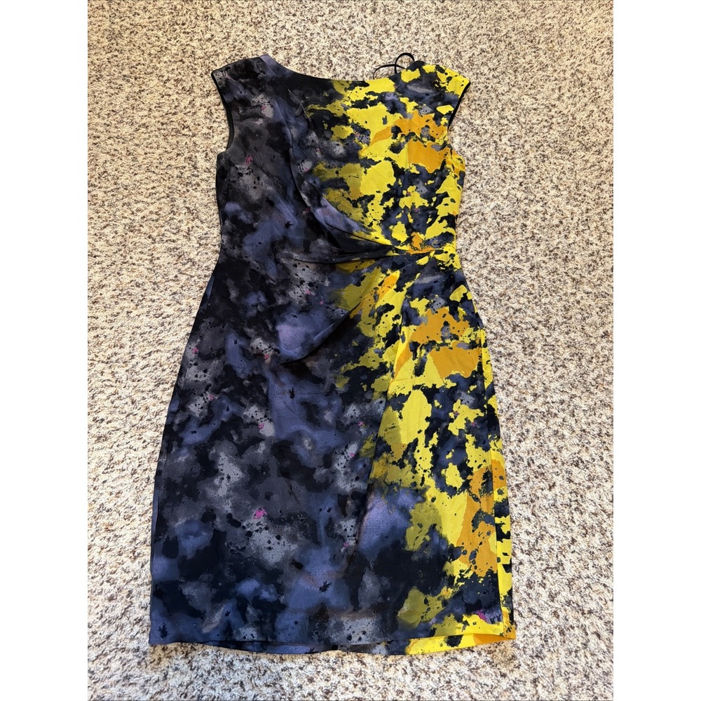 Suzi Chin for Maggy Boutique Midi Multicolor cocktail dress sleeveless Sz 8 Silk